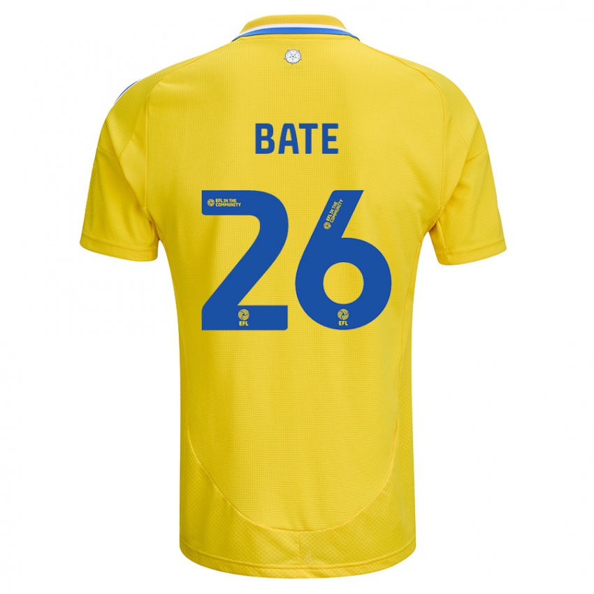 Hombre Camiseta Lewis Bate #26 Amarillo Azul 2ª Equipación 2024/25 La Camisa Chile