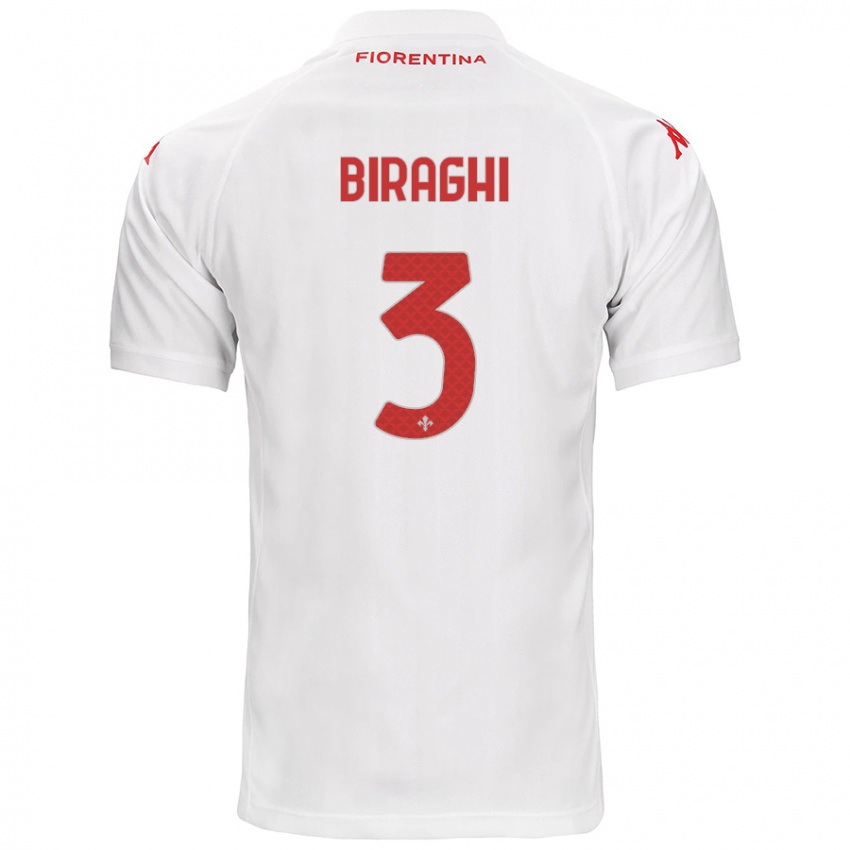 Hombre Camiseta Cristiano Biraghi #3 Blanco 2ª Equipación 2024/25 La Camisa Chile