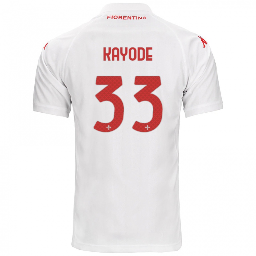 Hombre Camiseta Michael Kayode #33 Blanco 2ª Equipación 2024/25 La Camisa Chile