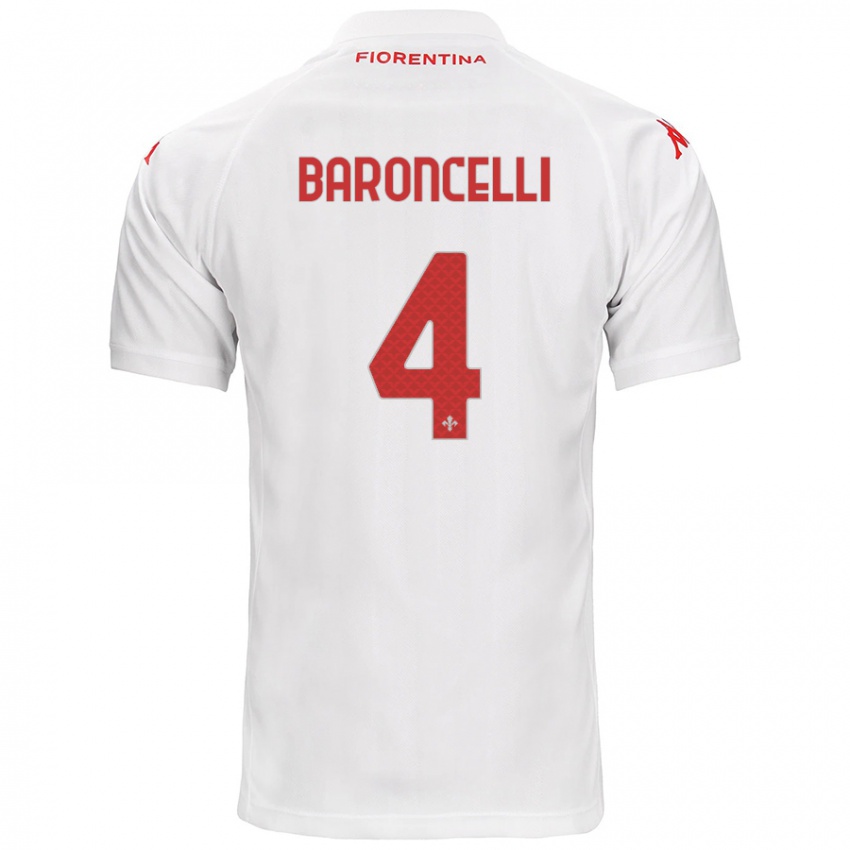 Hombre Camiseta Leonardo Baroncelli #4 Blanco 2ª Equipación 2024/25 La Camisa Chile