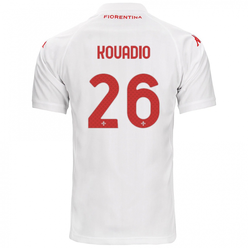 Hombre Camiseta Eddy Kouadio #26 Blanco 2ª Equipación 2024/25 La Camisa Chile