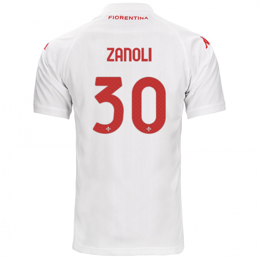 Hombre Camiseta Martina Zanoli #30 Blanco 2ª Equipación 2024/25 La Camisa Chile