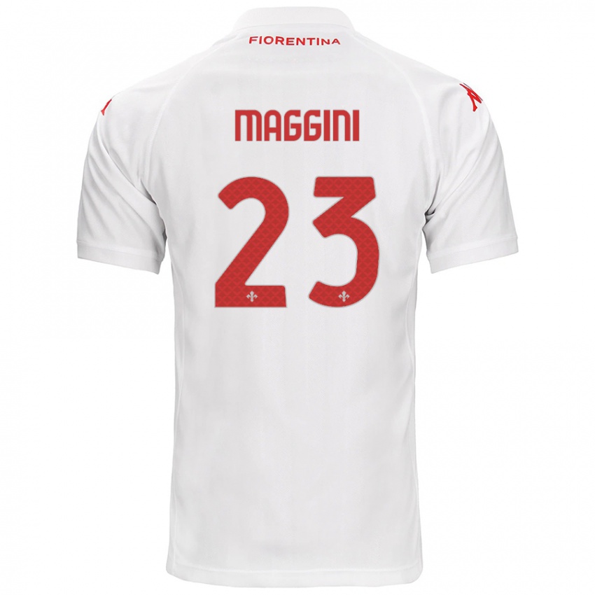 Hombre Camiseta Filippo Maggini #23 Blanco 2ª Equipación 2024/25 La Camisa Chile