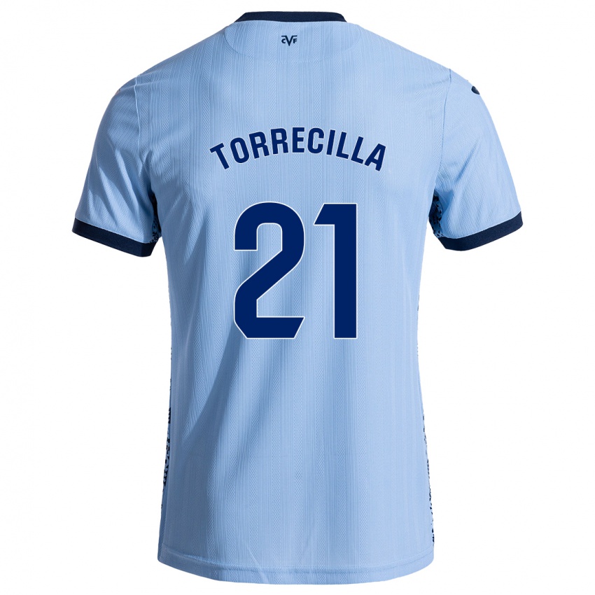 Hombre Camiseta Virginia Torrecilla #21 Azul Cielo 2ª Equipación 2024/25 La Camisa Chile