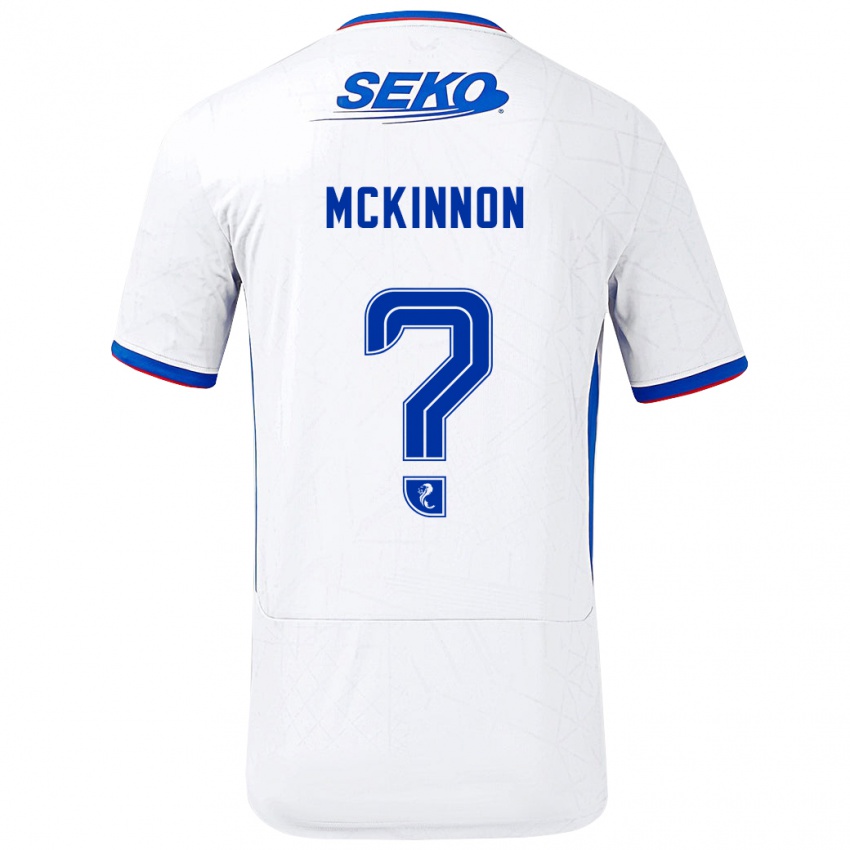 Hombre Camiseta Cole Mckinnon #0 Blanco Azul 2ª Equipación 2024/25 La Camisa Chile