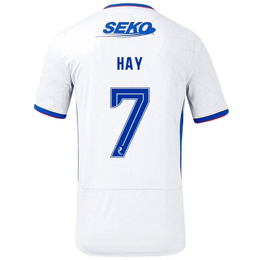 Hombre Camiseta Brogan Hay #7 Blanco Azul 2ª Equipación 2024/25 La Camisa Chile