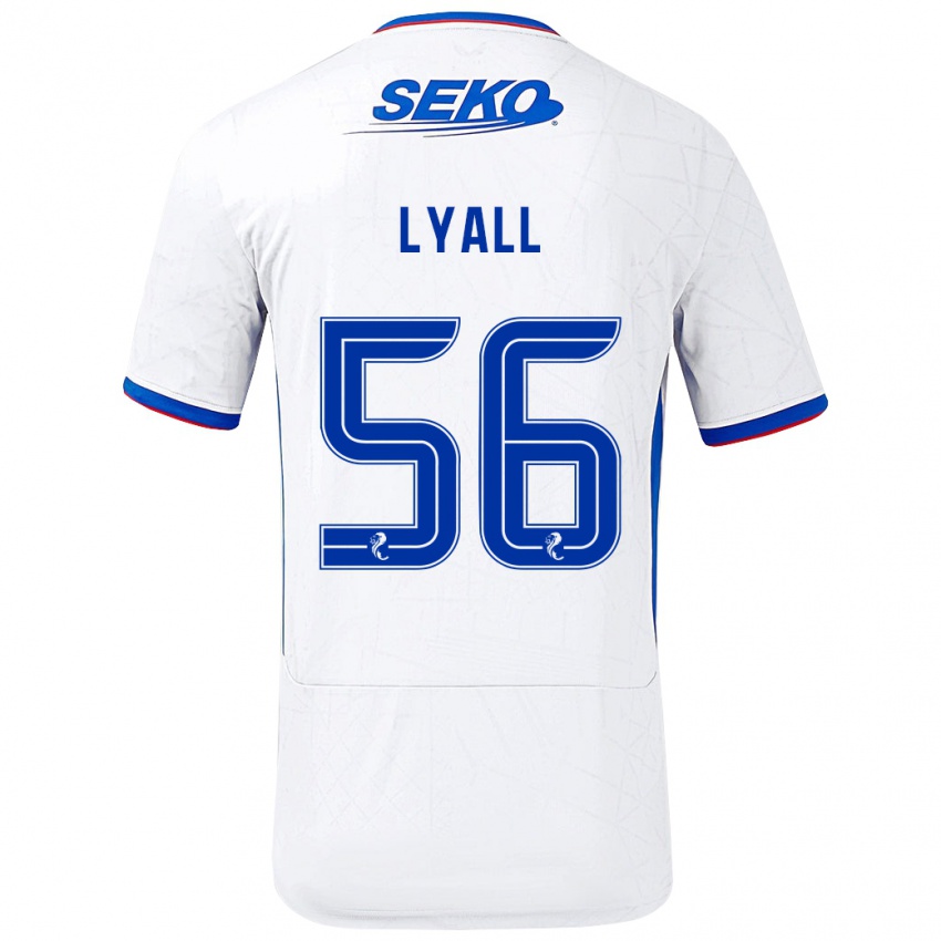 Hombre Camiseta Arron Lyall #56 Blanco Azul 2ª Equipación 2024/25 La Camisa Chile