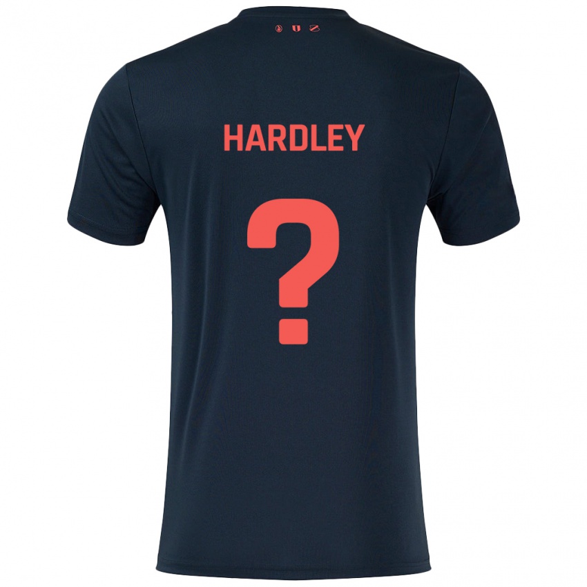 Hombre Camiseta Björn Hardley #0 Negro Rojo 2ª Equipación 2024/25 La Camisa Chile