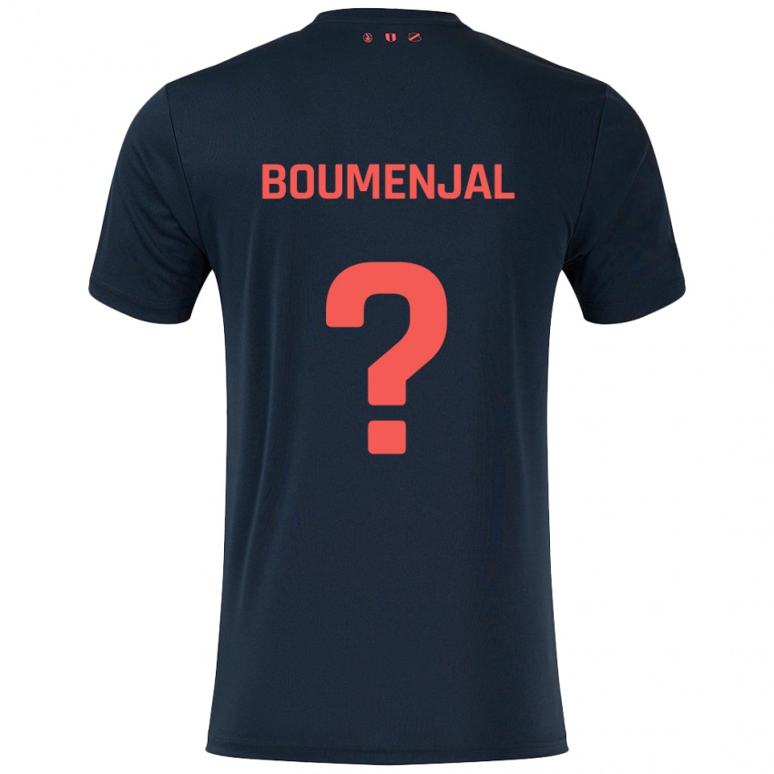 Hombre Camiseta Achraf Boumenjal #0 Negro Rojo 2ª Equipación 2024/25 La Camisa Chile