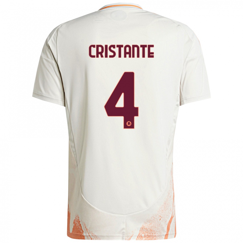 Hombre Camiseta Bryan Cristante #4 Crema Blanco Naranja 2ª Equipación 2024/25 La Camisa Chile