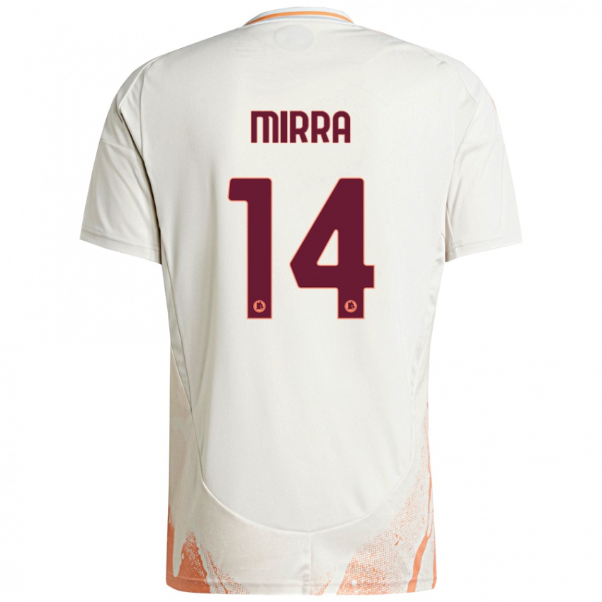 Hombre Camiseta Jacopo Mirra #14 Crema Blanco Naranja 2ª Equipación 2024/25 La Camisa Chile