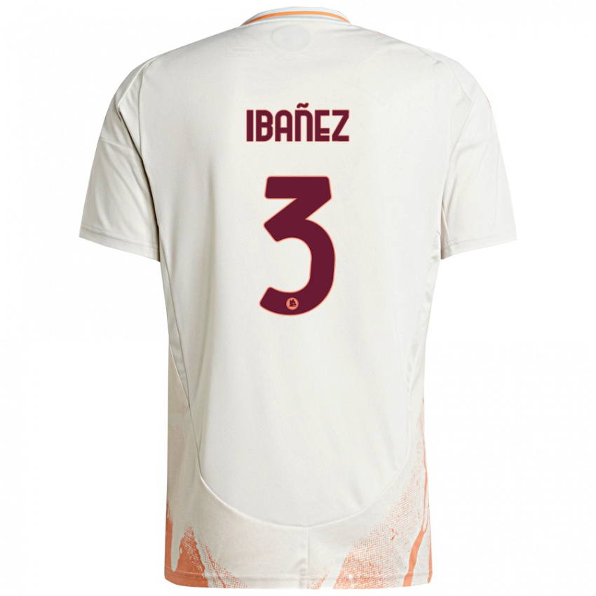 Hombre Camiseta Roger Ibanez #3 Crema Blanco Naranja 2ª Equipación 2024/25 La Camisa Chile