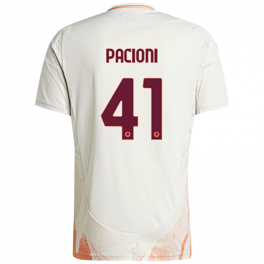 Hombre Camiseta Eleonora Pacioni #41 Crema Blanco Naranja 2ª Equipación 2024/25 La Camisa Chile