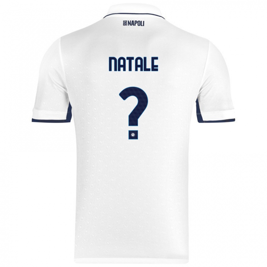 Hombre Camiseta Roberto Natale #0 Blanco Azul Real 2ª Equipación 2024/25 La Camisa Chile