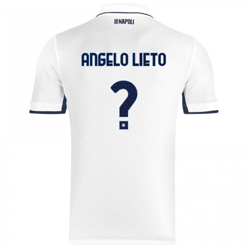 Hombre Camiseta Angelo Lieto #0 Blanco Azul Real 2ª Equipación 2024/25 La Camisa Chile