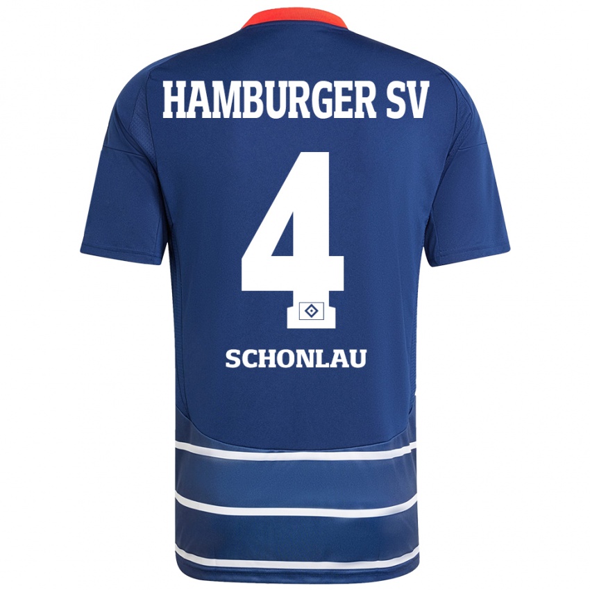 Hombre Camiseta Sebastian Schonlau #4 Azul Oscuro 2ª Equipación 2024/25 La Camisa Chile