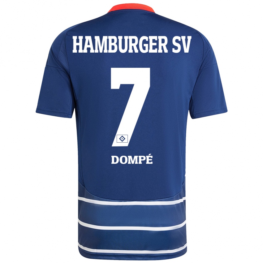 Hombre Camiseta Jean-Luc Dompé #7 Azul Oscuro 2ª Equipación 2024/25 La Camisa Chile