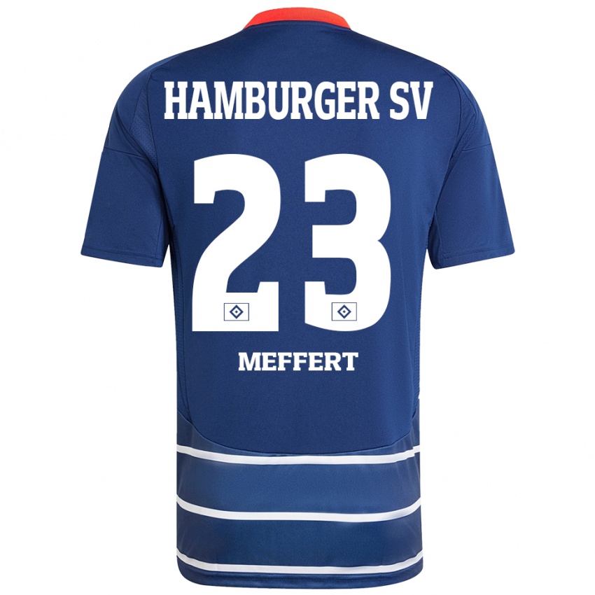 Hombre Camiseta Jonas Meffert #23 Azul Oscuro 2ª Equipación 2024/25 La Camisa Chile