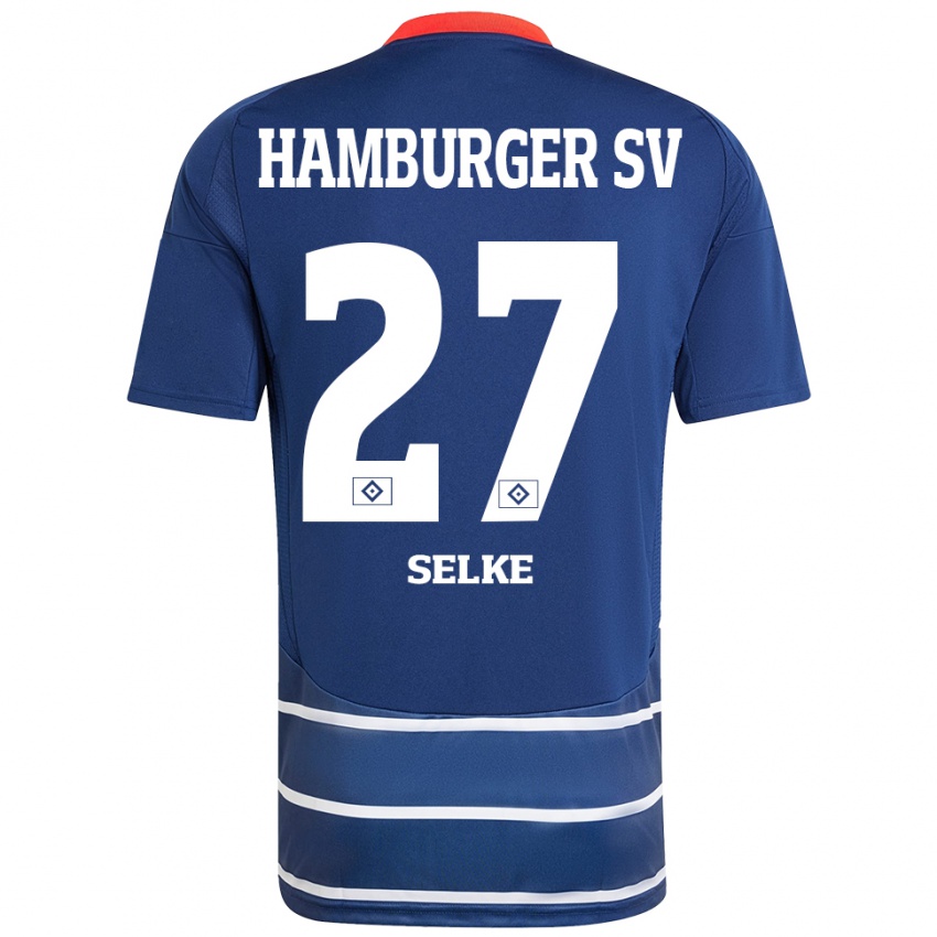 Hombre Camiseta Davie Selke #27 Azul Oscuro 2ª Equipación 2024/25 La Camisa Chile