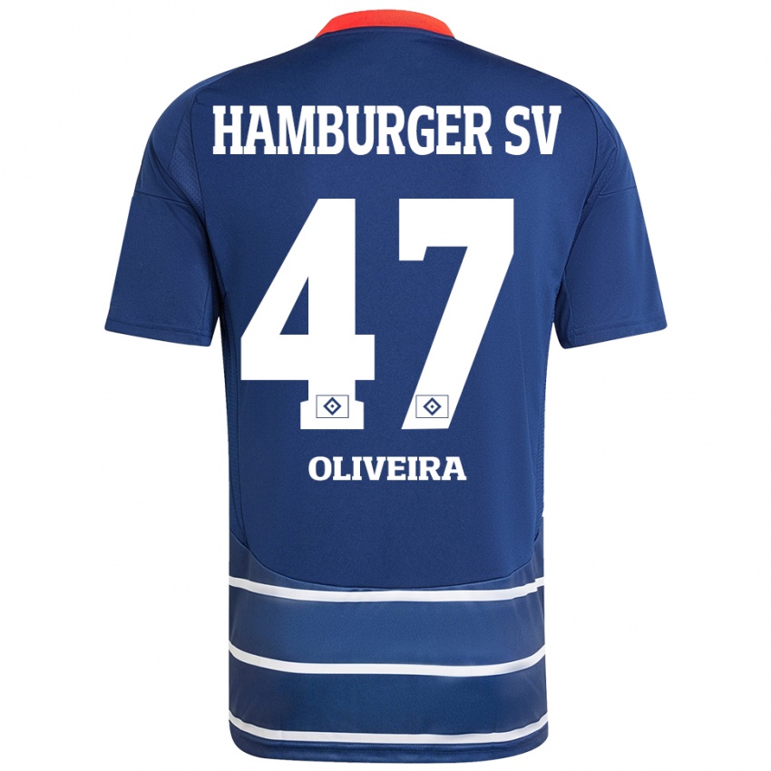 Hombre Camiseta Nicolas Oliveira #47 Azul Oscuro 2ª Equipación 2024/25 La Camisa Chile