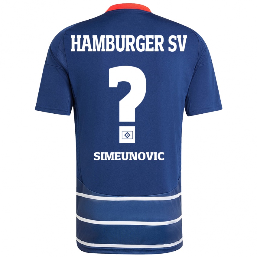 Hombre Camiseta Denis Simeunovic #0 Azul Oscuro 2ª Equipación 2024/25 La Camisa Chile