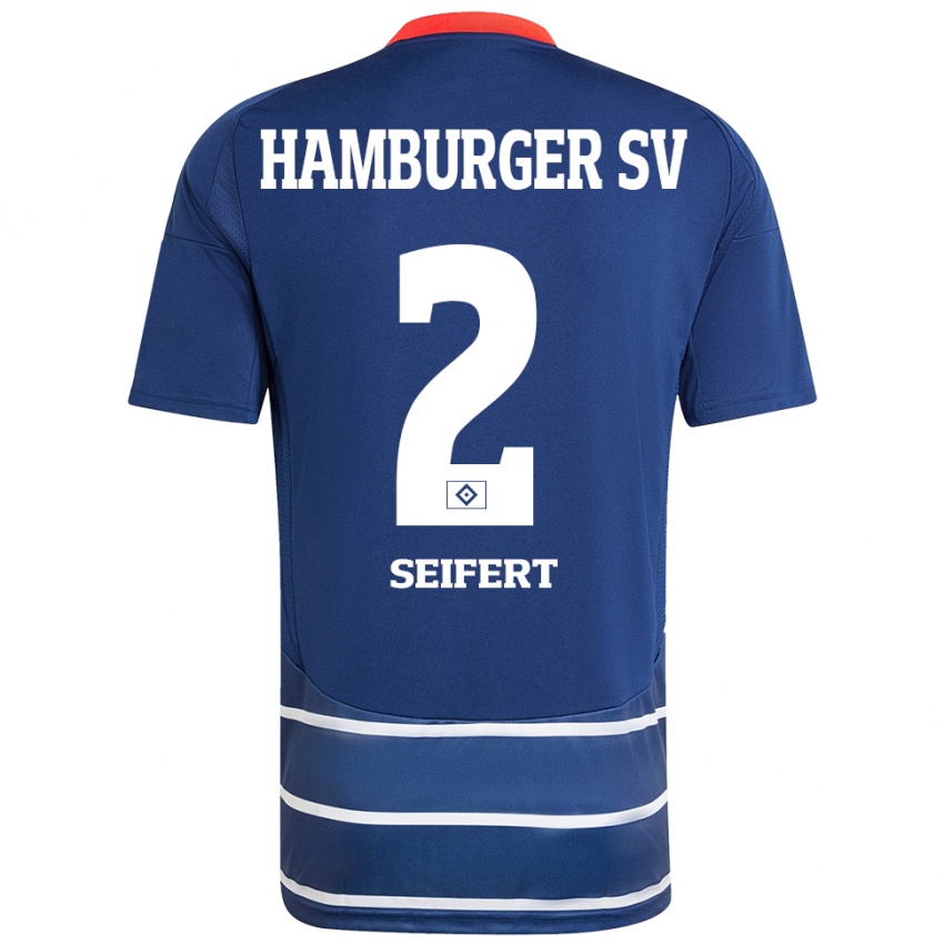 Hombre Camiseta Luis Seifert #2 Azul Oscuro 2ª Equipación 2024/25 La Camisa Chile