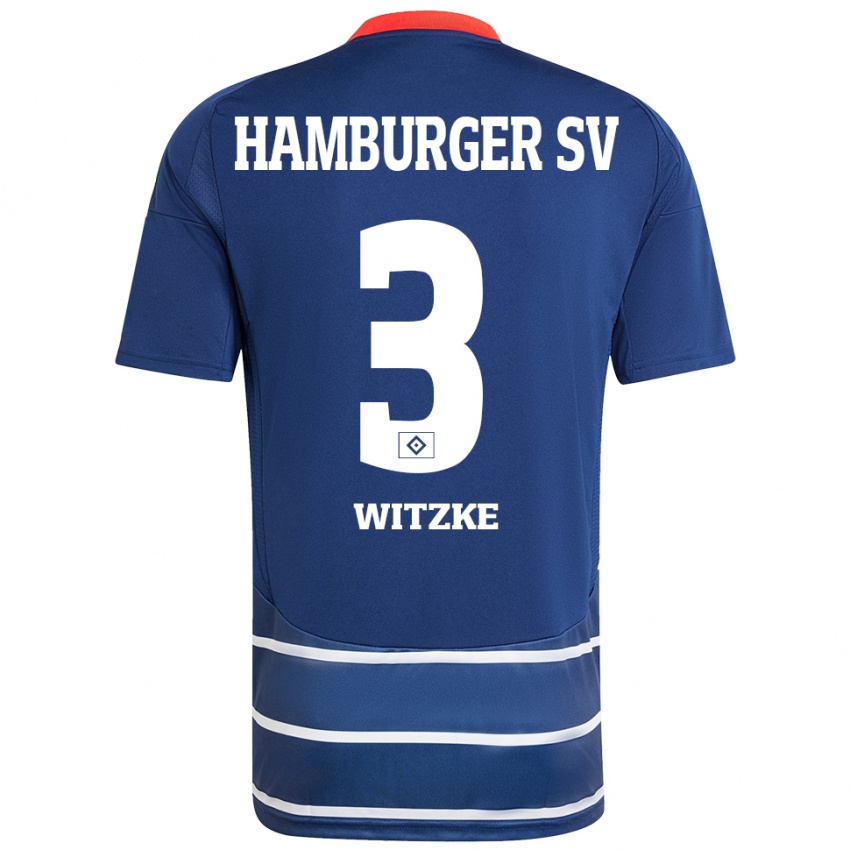 Hombre Camiseta Oliver Witzke #3 Azul Oscuro 2ª Equipación 2024/25 La Camisa Chile