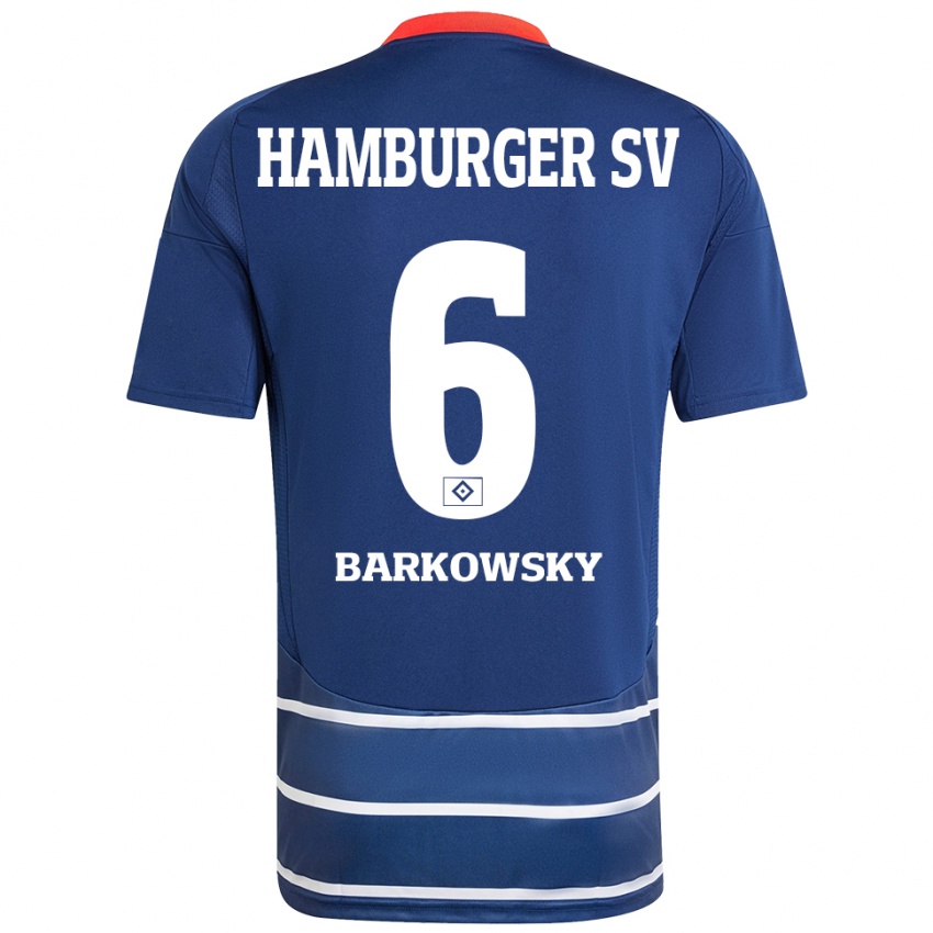 Hombre Camiseta Finn Barkowsky #6 Azul Oscuro 2ª Equipación 2024/25 La Camisa Chile