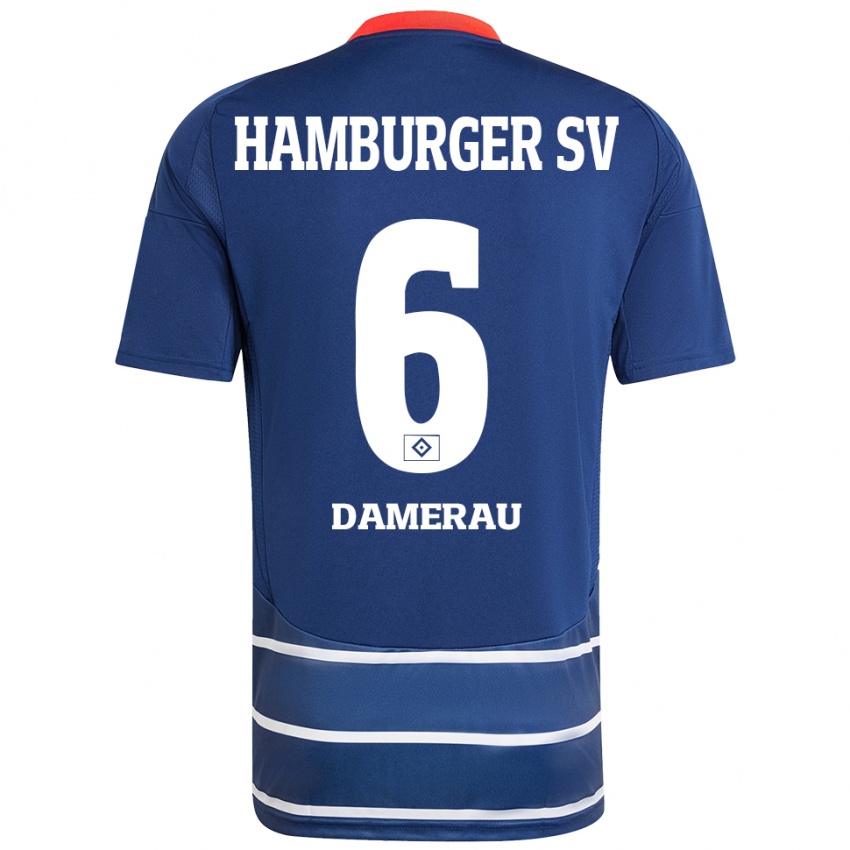 Hombre Camiseta Alexander Werner Damerau #6 Azul Oscuro 2ª Equipación 2024/25 La Camisa Chile