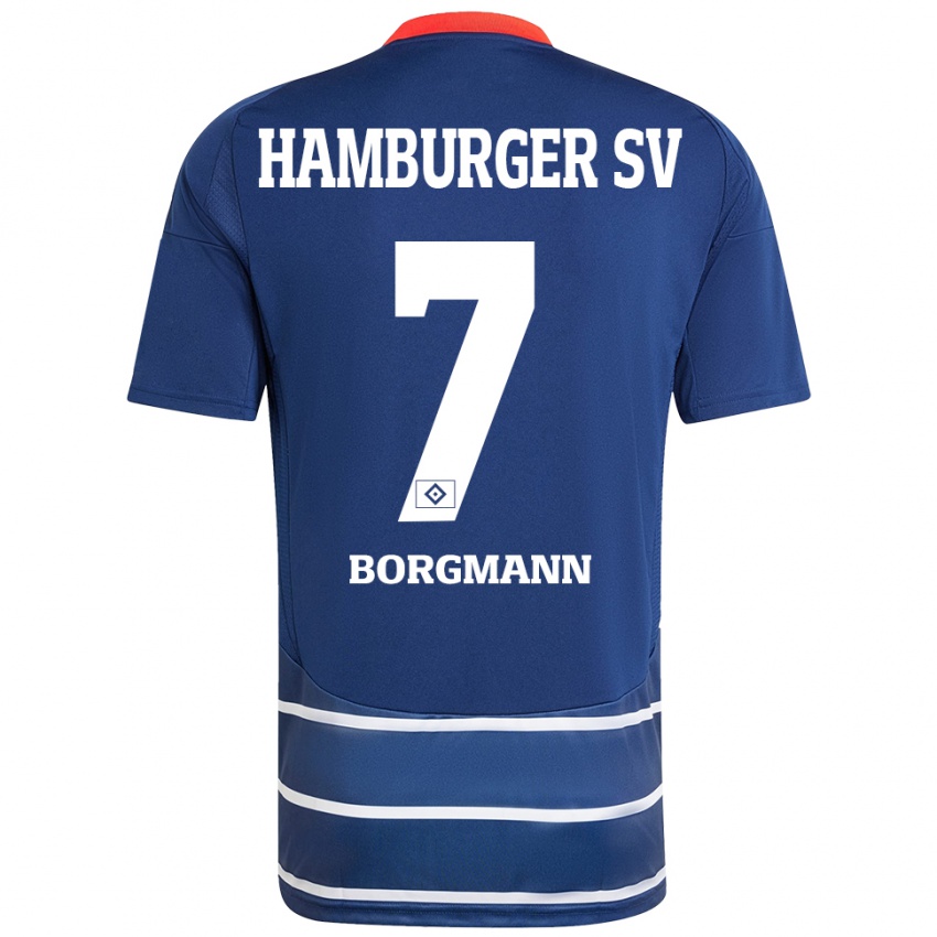 Hombre Camiseta Marcus Borgmann #7 Azul Oscuro 2ª Equipación 2024/25 La Camisa Chile