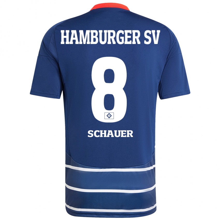 Hombre Camiseta Martin Schauer #8 Azul Oscuro 2ª Equipación 2024/25 La Camisa Chile