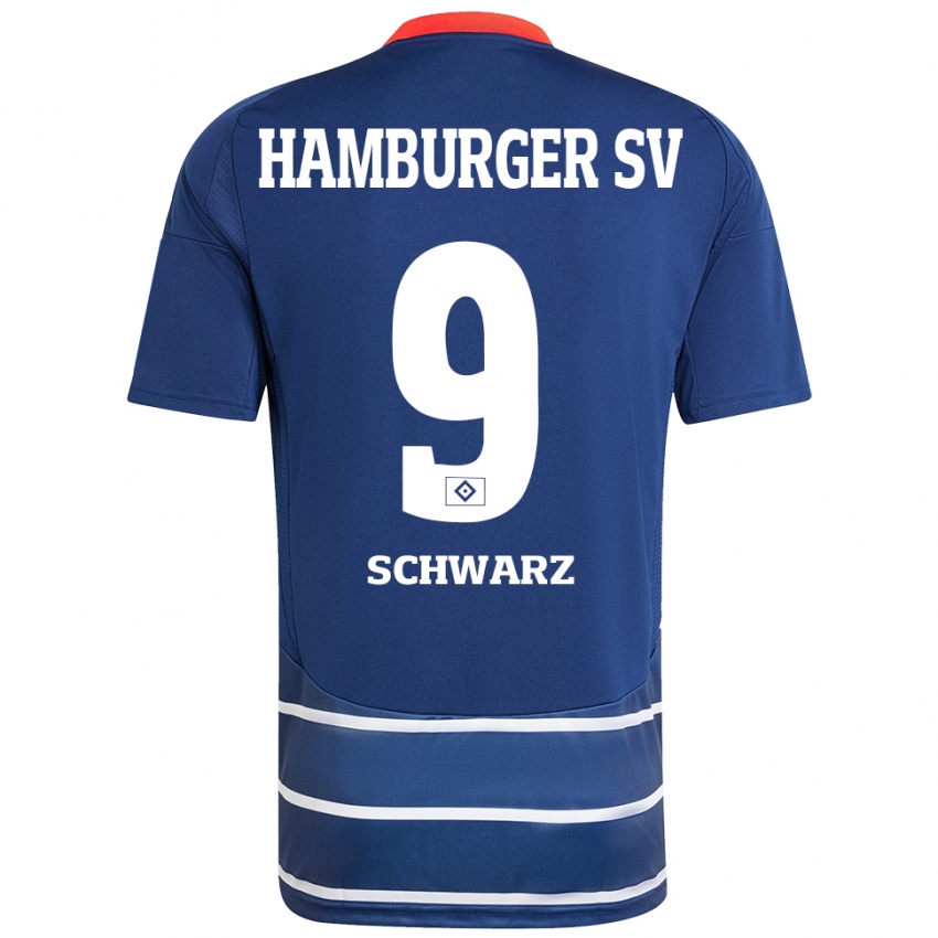 Hombre Camiseta Rafael Schwarz #9 Azul Oscuro 2ª Equipación 2024/25 La Camisa Chile