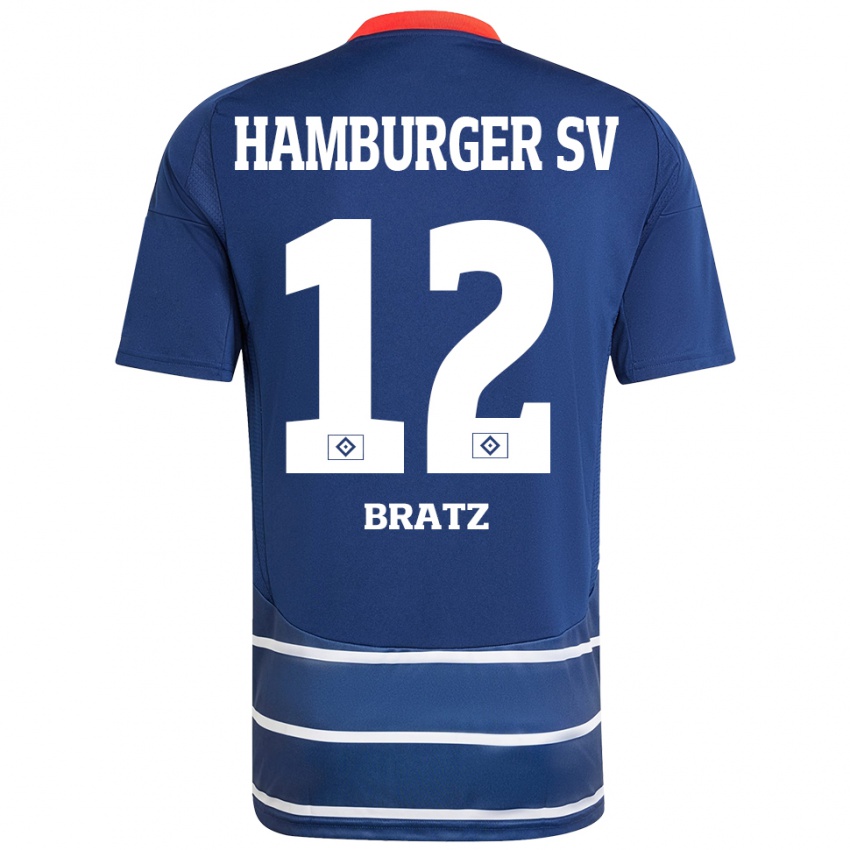 Hombre Camiseta Julian Brätz #12 Azul Oscuro 2ª Equipación 2024/25 La Camisa Chile