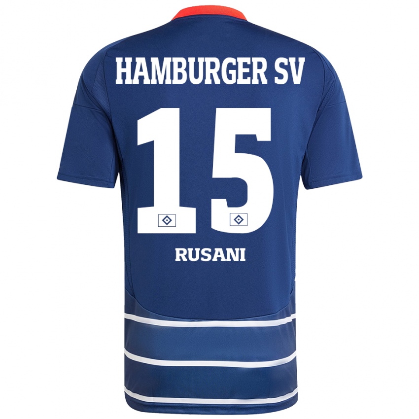 Hombre Camiseta Yasin Rusani #15 Azul Oscuro 2ª Equipación 2024/25 La Camisa Chile