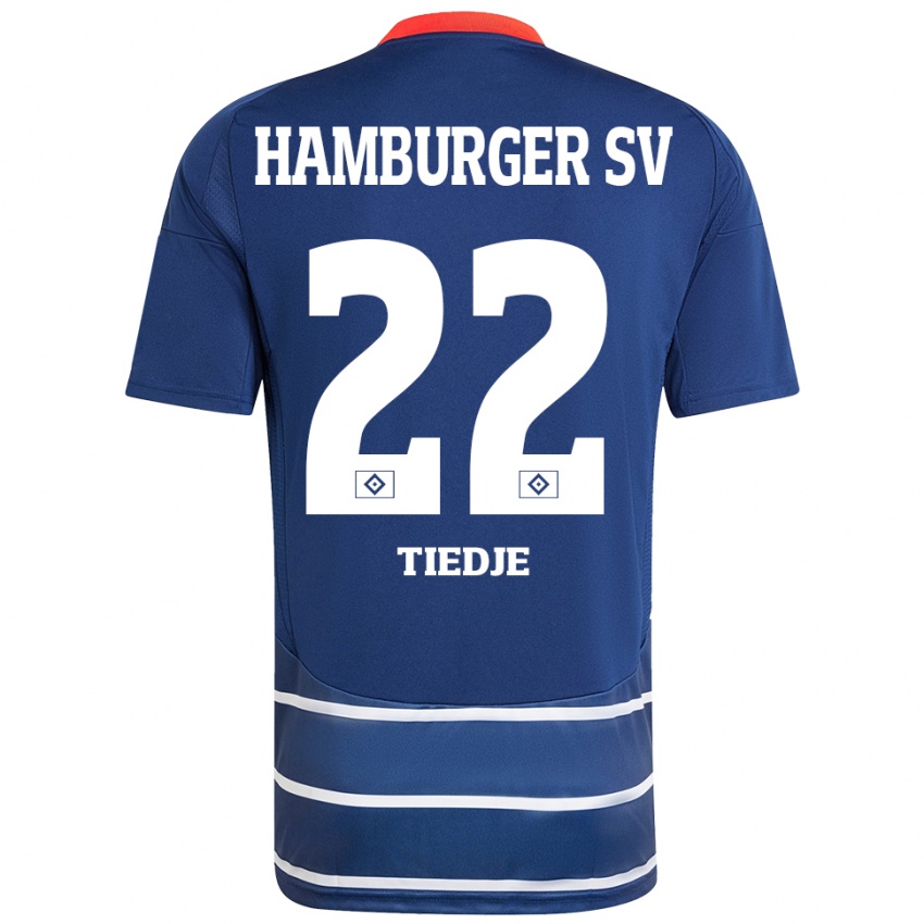 Hombre Camiseta Patrick Tiedje #22 Azul Oscuro 2ª Equipación 2024/25 La Camisa Chile