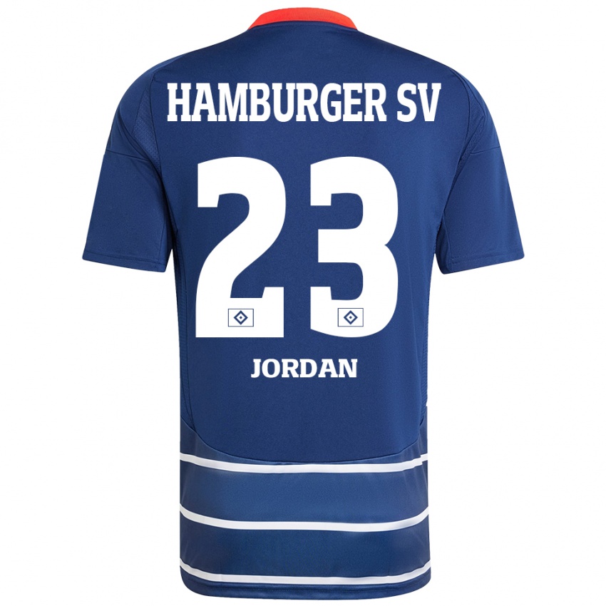 Hombre Camiseta Dominik Jordan #23 Azul Oscuro 2ª Equipación 2024/25 La Camisa Chile