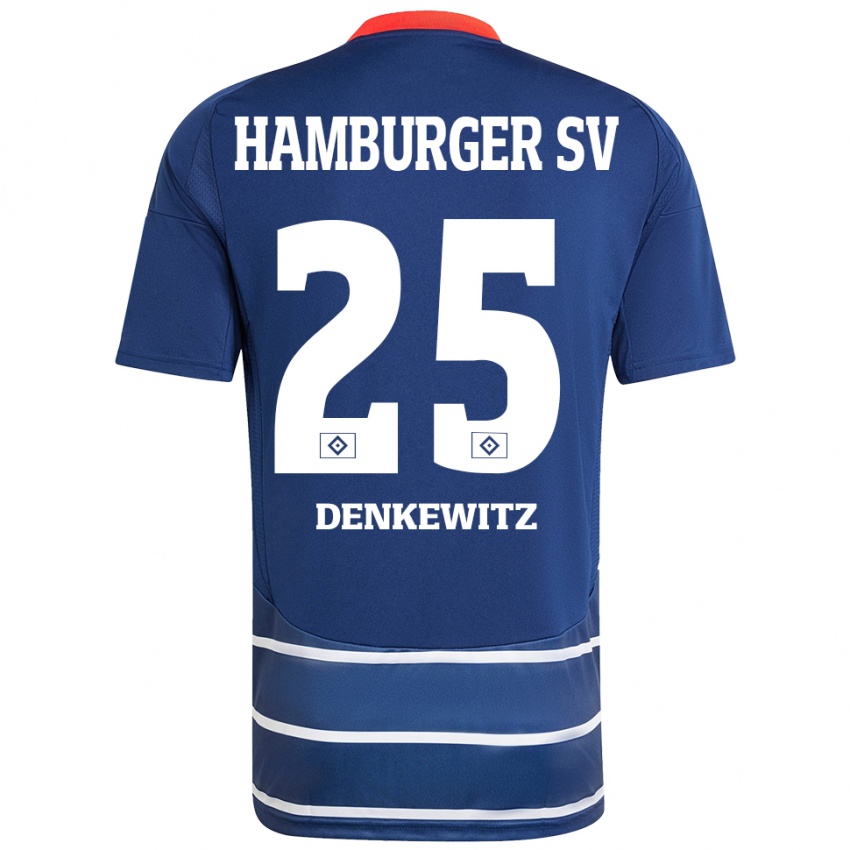 Hombre Camiseta Nick Denkewitz #25 Azul Oscuro 2ª Equipación 2024/25 La Camisa Chile