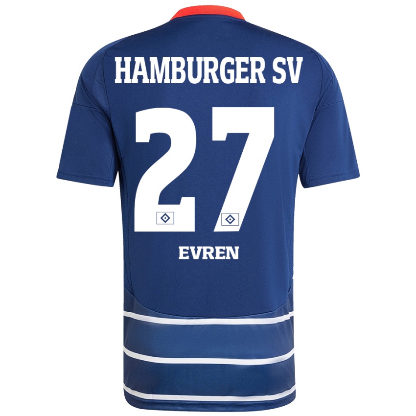 Hombre Camiseta Batuhan Evren #27 Azul Oscuro 2ª Equipación 2024/25 La Camisa Chile