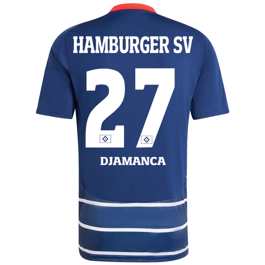 Hombre Camiseta Ismaila Djamanca #27 Azul Oscuro 2ª Equipación 2024/25 La Camisa Chile