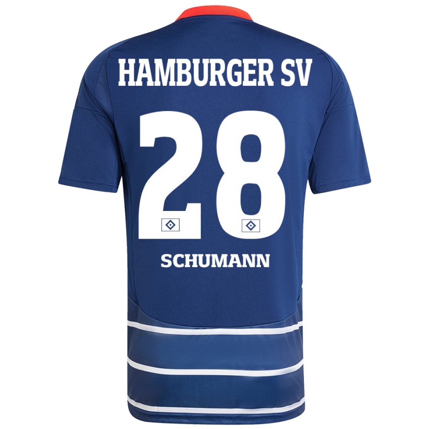 Hombre Camiseta Henri Maximilian Schümann #28 Azul Oscuro 2ª Equipación 2024/25 La Camisa Chile