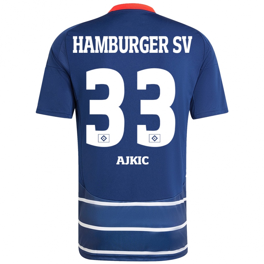 Hombre Camiseta Selim Ajkic #33 Azul Oscuro 2ª Equipación 2024/25 La Camisa Chile