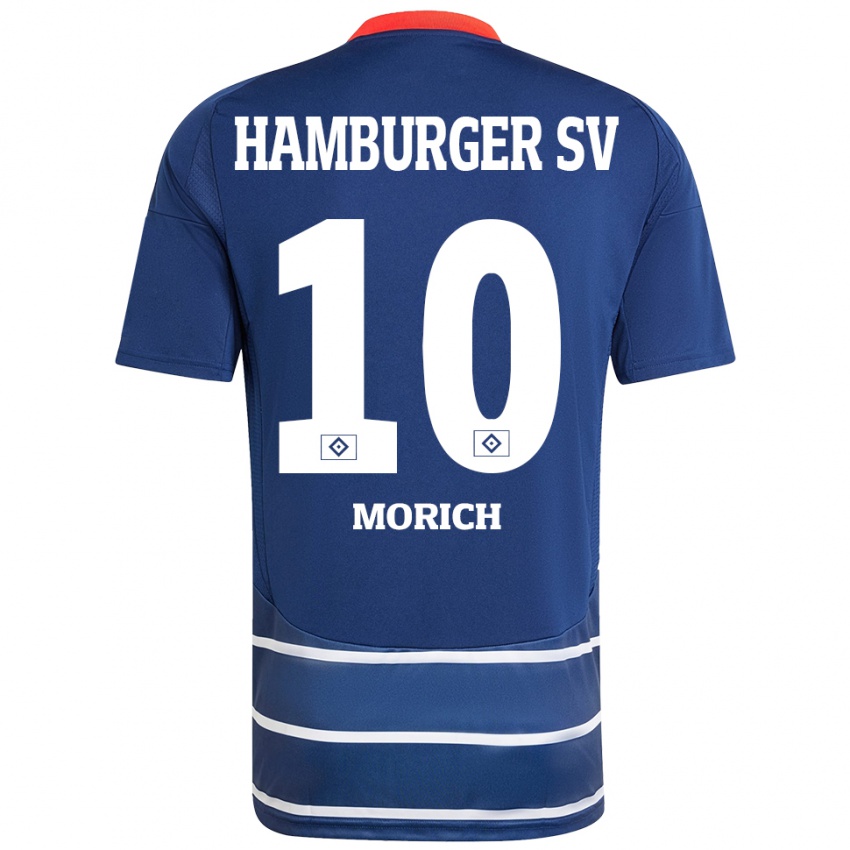 Hombre Camiseta Carla Morich #10 Azul Oscuro 2ª Equipación 2024/25 La Camisa Chile