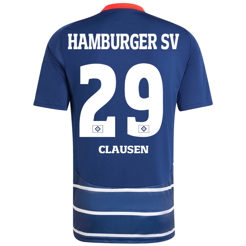 Hombre Camiseta Lina Clausen #29 Azul Oscuro 2ª Equipación 2024/25 La Camisa Chile