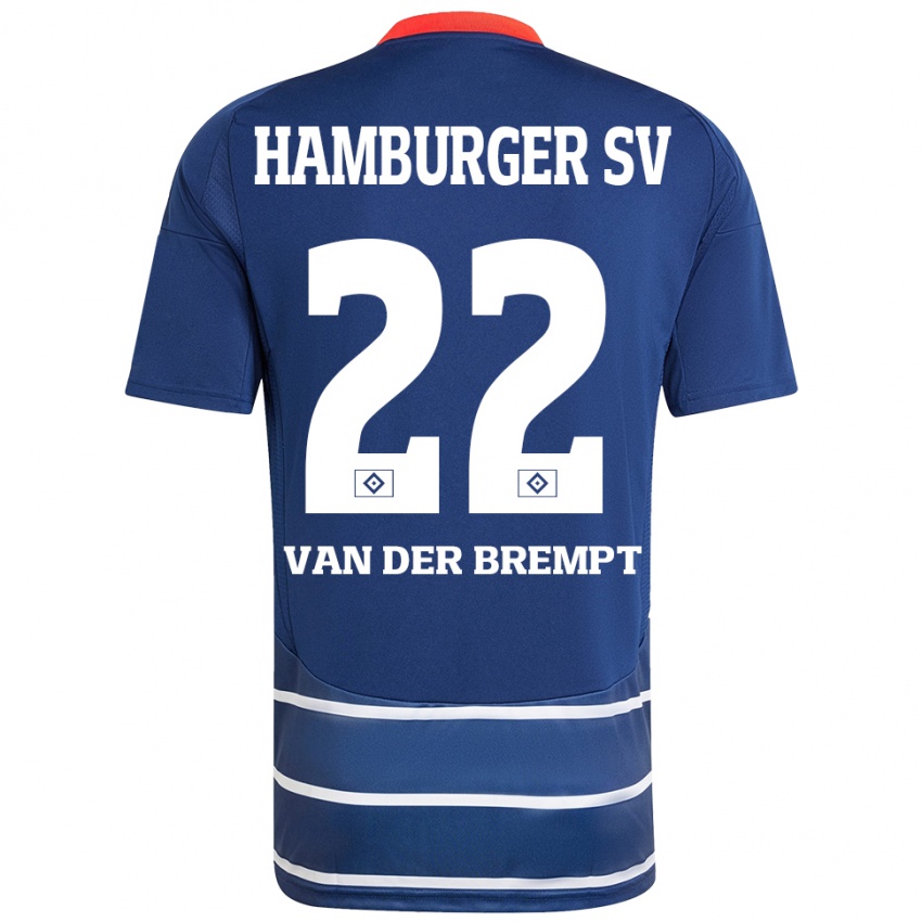 Hombre Camiseta Ignace Van Der Brempt #22 Azul Oscuro 2ª Equipación 2024/25 La Camisa Chile