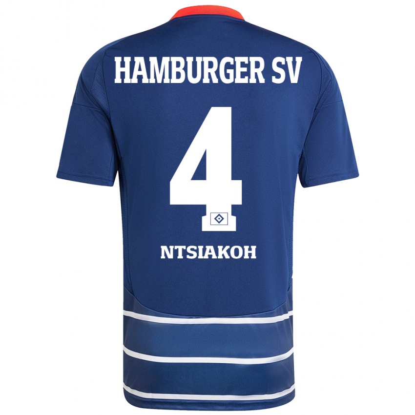 Hombre Camiseta Emmanuel Ntsiakoh #4 Azul Oscuro 2ª Equipación 2024/25 La Camisa Chile