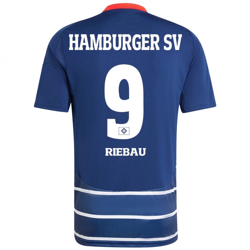 Hombre Camiseta Henry Riebau #9 Azul Oscuro 2ª Equipación 2024/25 La Camisa Chile