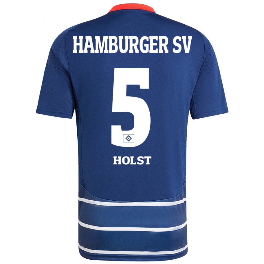 Hombre Camiseta Evelyn Holst #5 Azul Oscuro 2ª Equipación 2024/25 La Camisa Chile