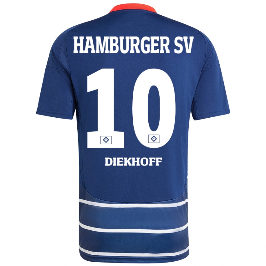 Hombre Camiseta Hannah Diekhoff #10 Azul Oscuro 2ª Equipación 2024/25 La Camisa Chile