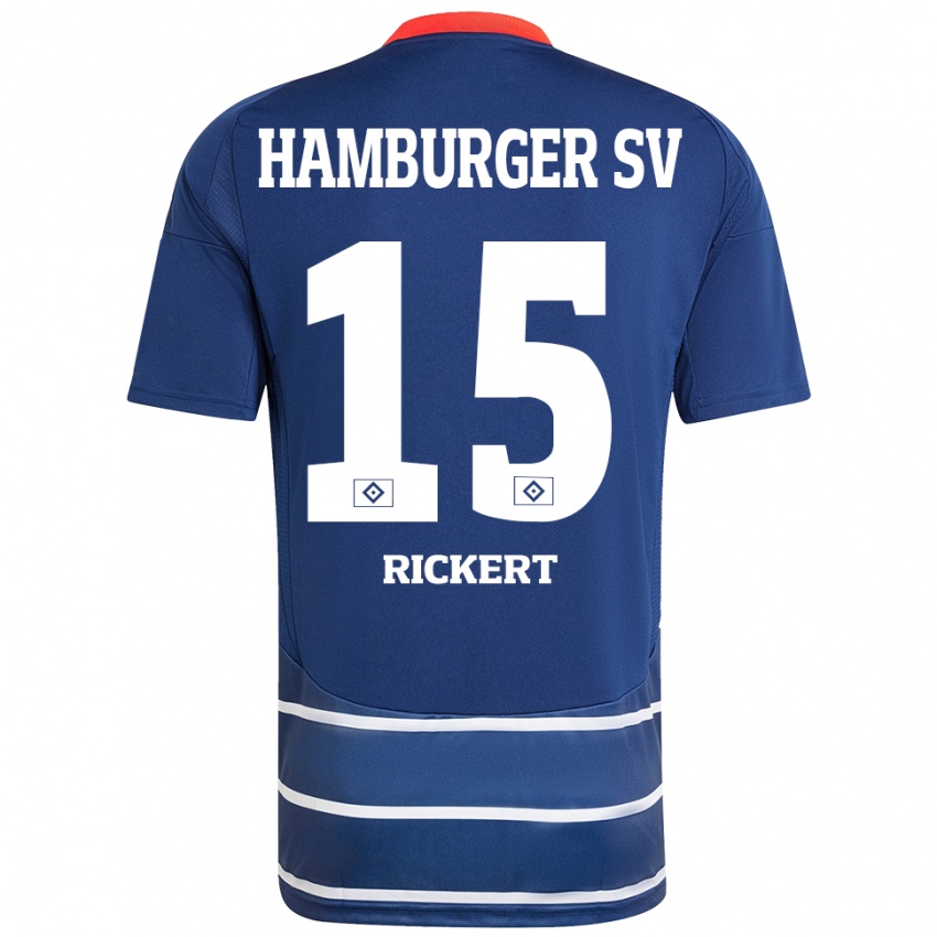 Hombre Camiseta Manja Rickert #15 Azul Oscuro 2ª Equipación 2024/25 La Camisa Chile