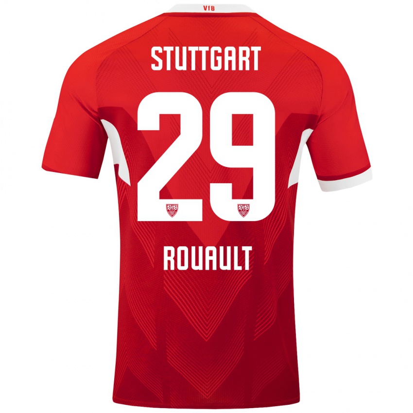 Hombre Camiseta Anthony Rouault #29 Rojo Blanco 2ª Equipación 2024/25 La Camisa Chile